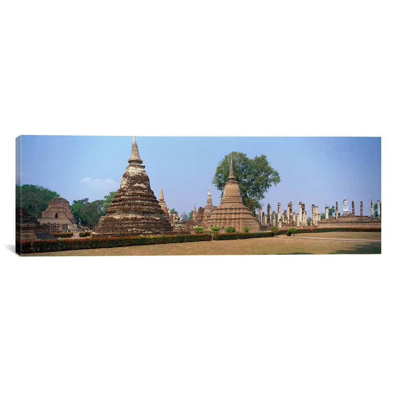 Reproduction de photo sur toile tendue, panoramique, parc historique de Sukhothaï, Thaïlande, H 24 po x l 72 po x P 1,5 po