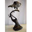 Statue de faucon observateur en bronze Alfredrick 17 po x 19 po x H 32 po