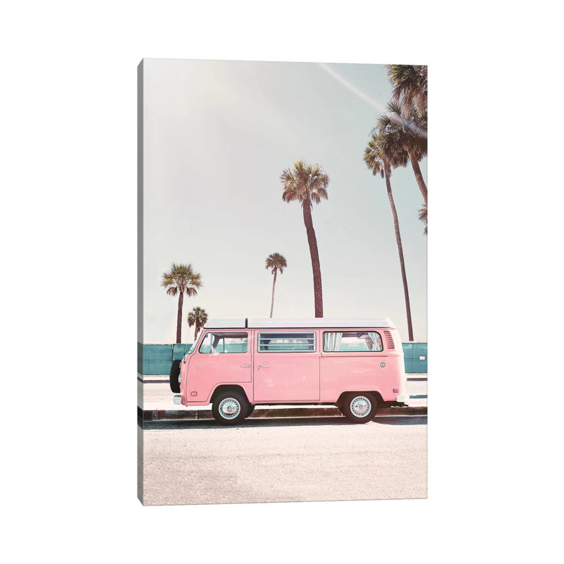 Pink Van by Sisi & Seb - Wrapped Canvas Print, 101.6 cm H x 66.04 cm W x 1.91 cm D