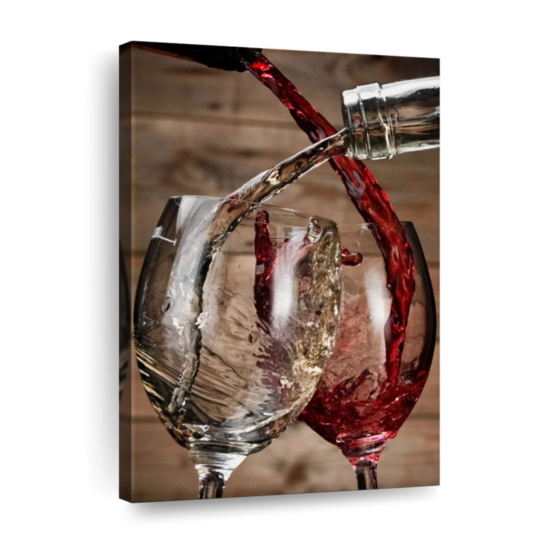 Éclaboussures de vin - reproduction sur toile tendue, H 12 po x l 8 po x P 1 po