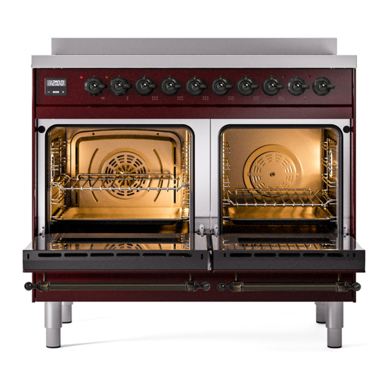 ILVE Nostalgie II 40 in Induction Range, Burgundy/Bronze