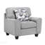 Ensemble de canapé-lit contemporain contemporain 3 pièces avec canapé et causeuse gris en chenille durable et coussins décoratifs en bois