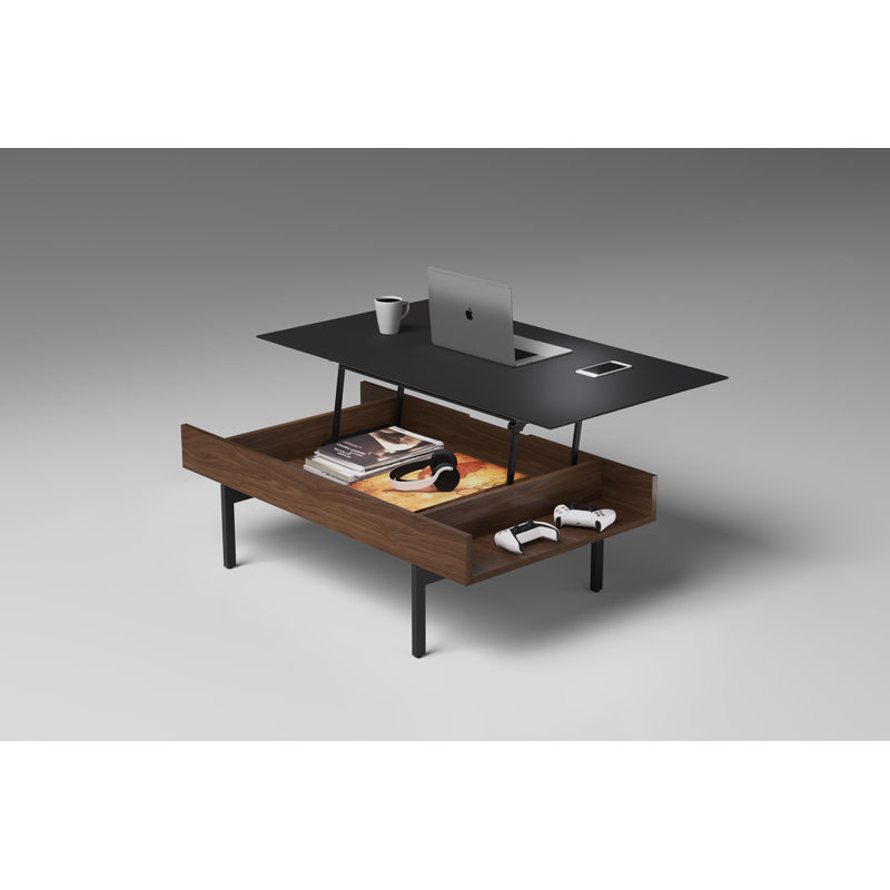 Reveal Glass Coffee Table, Chocolate Stained Walnut
