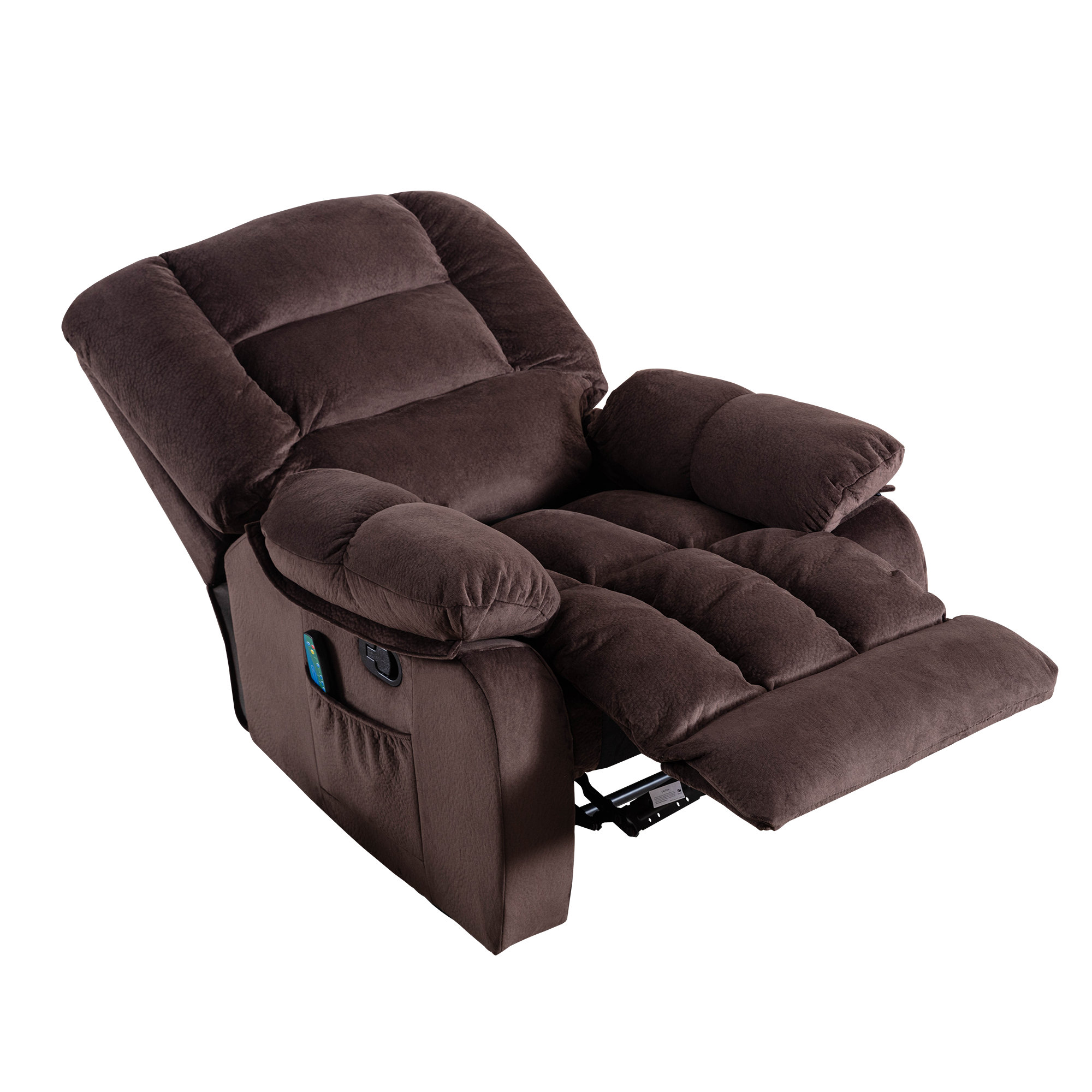 40.5 Wide Contemporary Microsuede Very Comfortable Power Reclining Heated Massage Chair Latitude Run Fabric: Dark Gray Microfiber/Microsuede