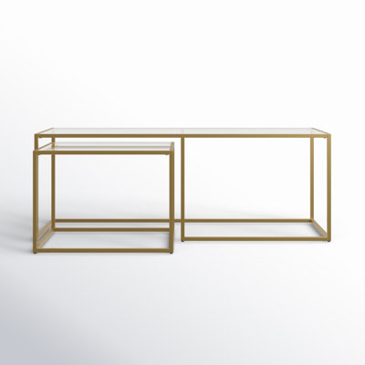 Kennedy Glass Top Nesting Coffee Table