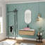 Meuble-lavabo mural élégant avec lavabo en céramique, fabrication en contreplaqué, parfait pour les salles de bain modernes
