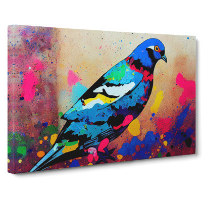 Pigeon Bird Splash Vol.3 Abstract - Wrapped Canvas