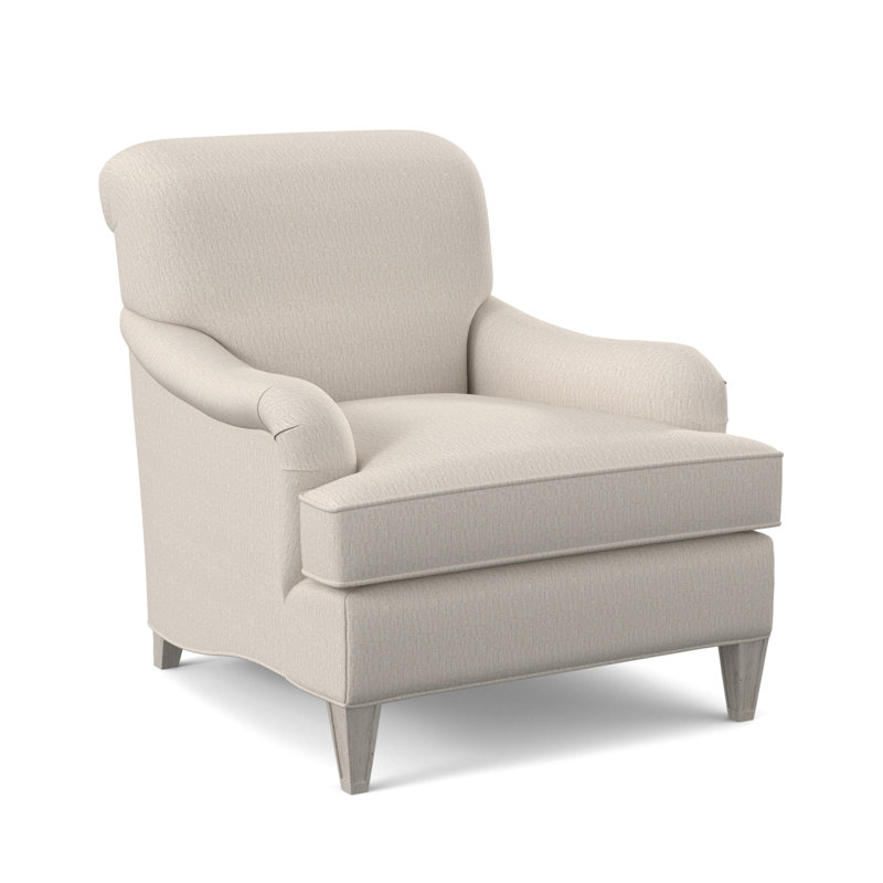 Bristol Upholstered Armchair, White Caps Fog, Bisque