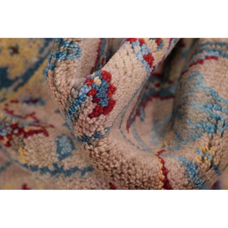 Tapis de couloir indien floral rose Oushak 2x8