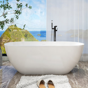 Baignoire autoportante 63 po. X 29 po. Blanc brillant