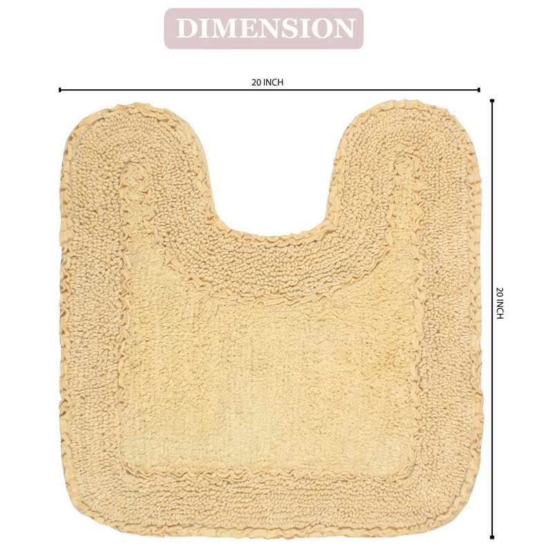 Aceyon 100% Cotton Contour Mat 20"x20", Yellow