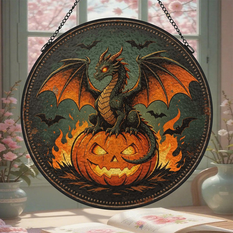 Panneau de verre Dragon Dragon, 9,8 x 9,8 po (25 x 25 cm)