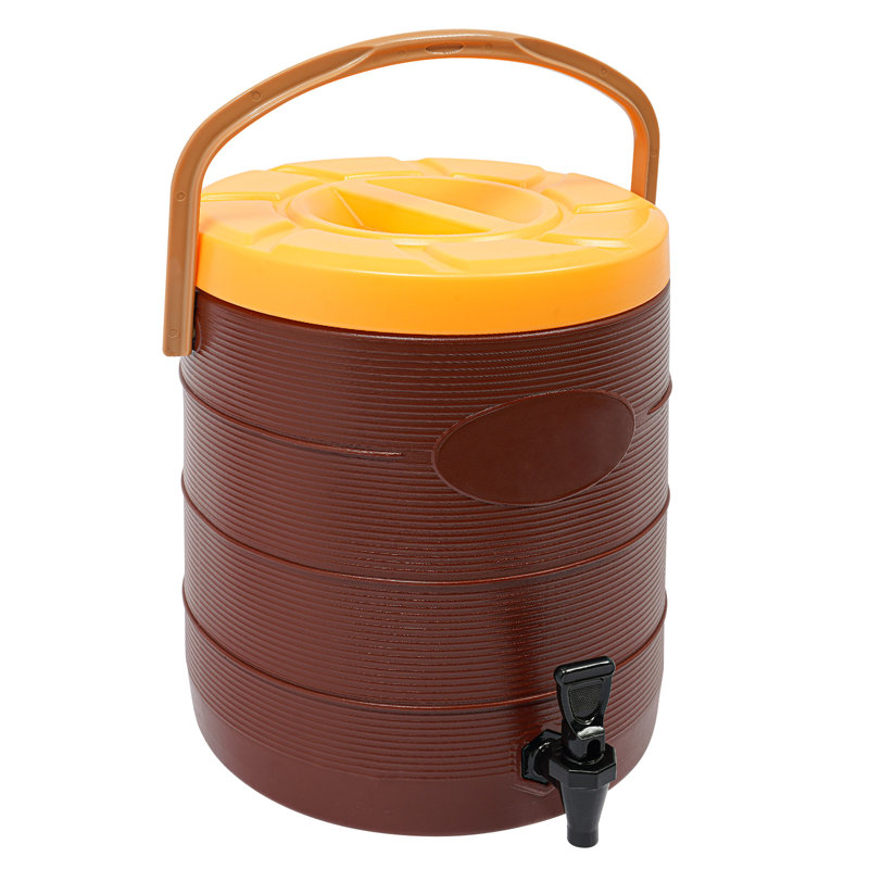 6.6 Gallon Hot and Cold Beverage Dispenser, Brown