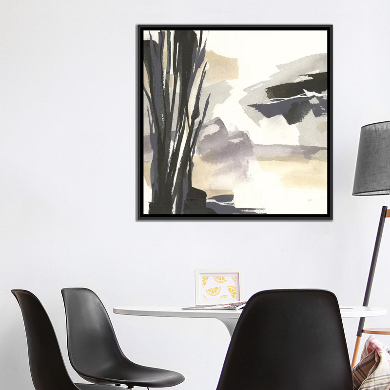 «Placid II», reproduction sur toile, H 18 po x l 18 po x P 1,5 po, Toile avec cadre noir, Pas de tapis