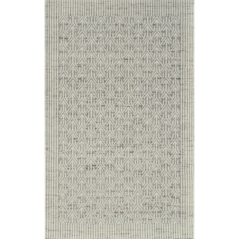 Tapis géométrique beige tissé à la main, Rectangle 8 pi x 10 pi