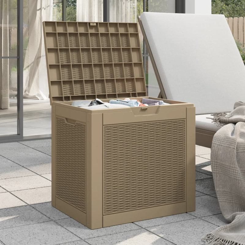31.2 Gallons Water Resistant Polypropylene Deck Box, Light Brown