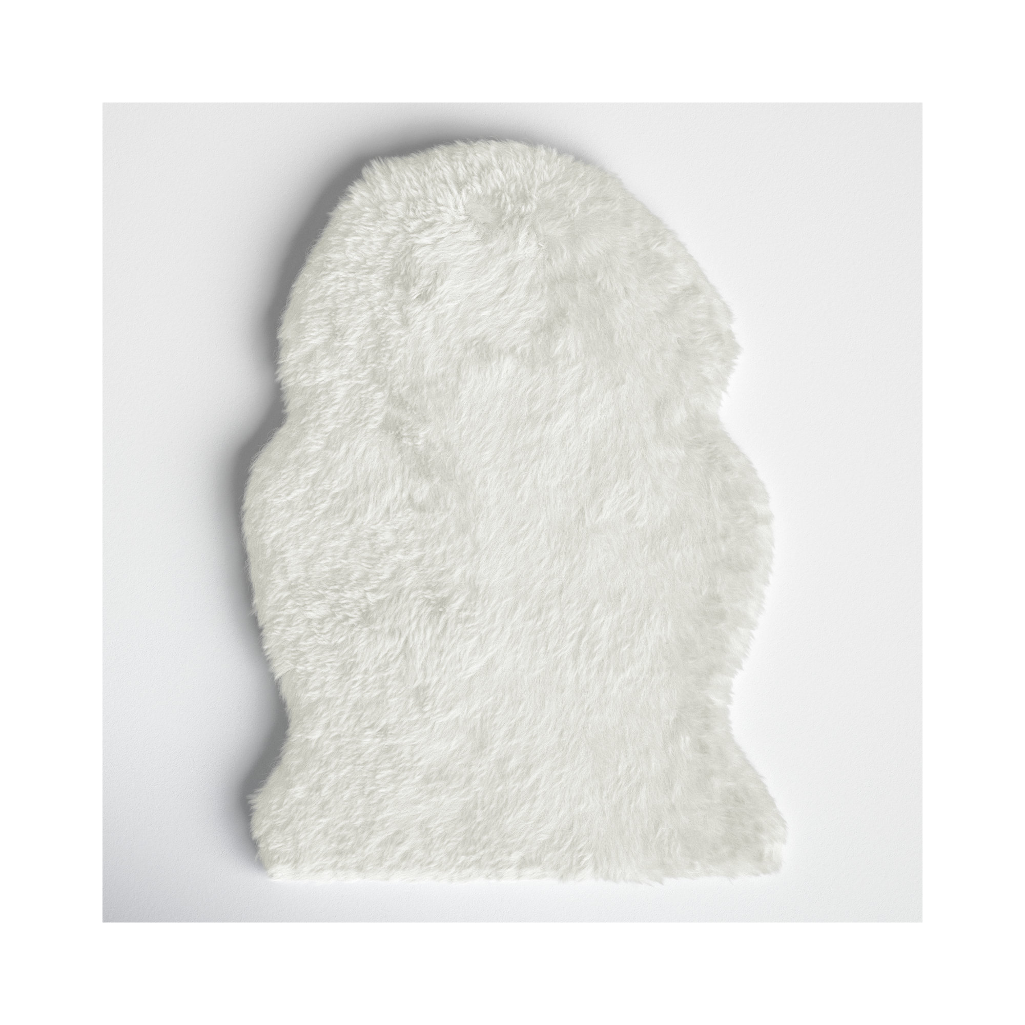Mera Handmade Sheepskin White Area Rug, Rectangle 2' x 3'