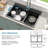 33" L x 22" W Granite Composite Kitchen Sink 60/40 Double Bowls Quartz Drop-In Kitchen Sink Workstation with Accessories-115045970