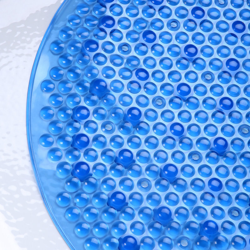 Tapis de bain avec ventouses LeLand, Bleu