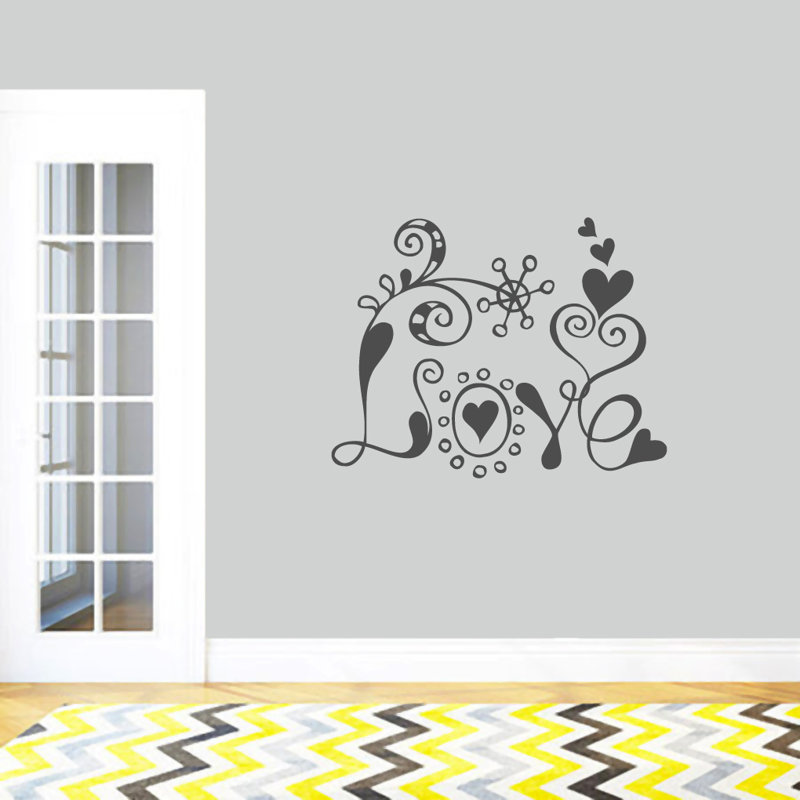 Décalcomanie murale love funky, Gris foncé