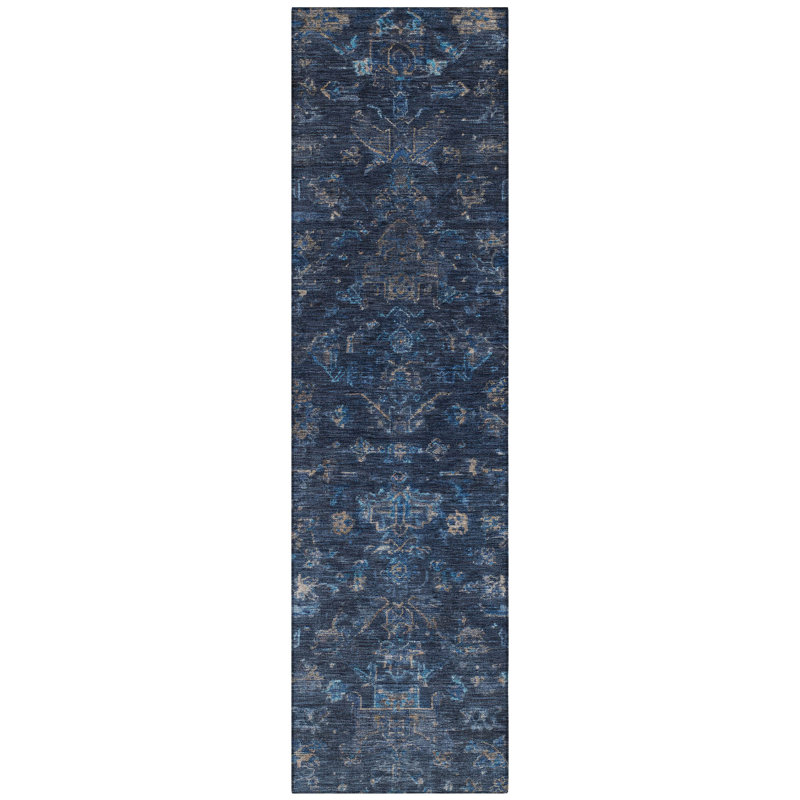Machine Washable Indoor/Outdoor Hashlamoun ACN2322 Global Rug, Runner 2'3" x 7'6"