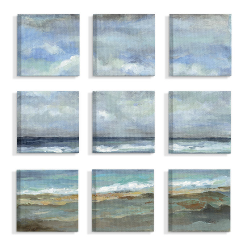 « beach side et sky », ensemble de 9 reproductions d’art sur toile