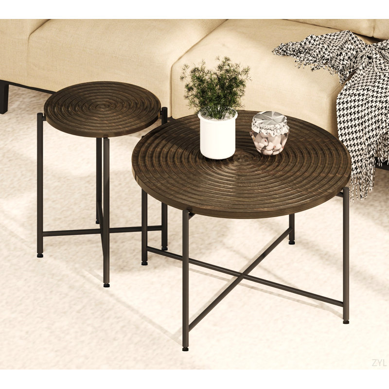 Coffee And End Table Set, Walnut Brown