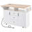 Kitchen Island With 2 Drop Leaf, Power Outlet, Spice & Towel Rack And 3 Drawers