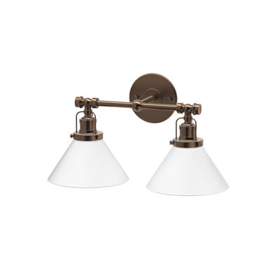 Éclairage pour salle de bain 2 lumières Cafe | Applique murale double avec abat-jour givré
