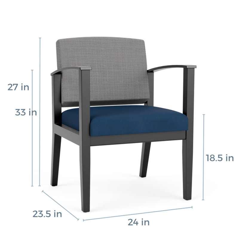 Chaise d’appoint ou d’invité amherst, Noir, Chambray gris / Patriot Plus Blue Ridge