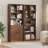 71” Tall Bookshelf With Hidden Storage Cabinet, Mid-Century Home Office Tall Bookcase With Adjustable Shelves-475168796