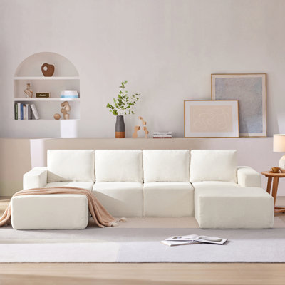 [VIDEO Provided][New]110*72" Modular U Shaped Sectional Sofa