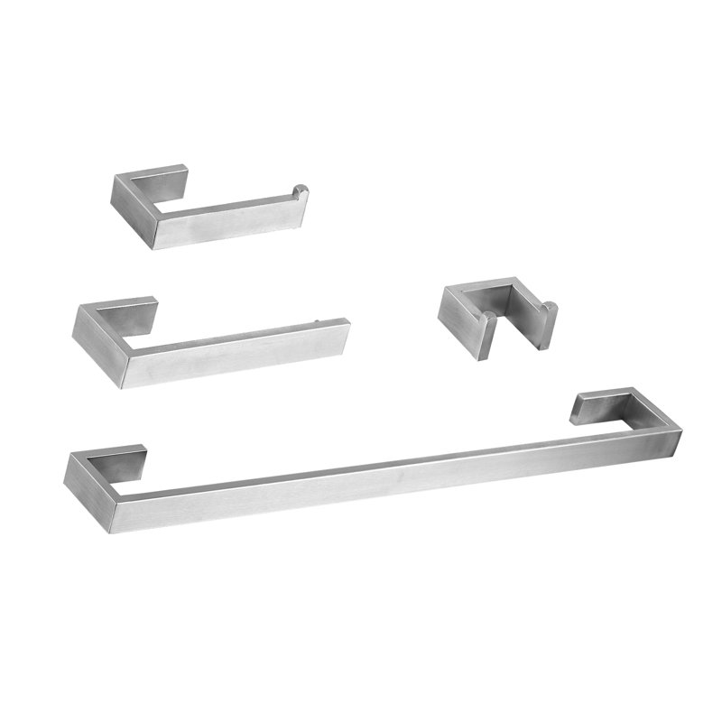 Ensemble de quincaillerie de salle de bain 4 pièces, Nickel brossé