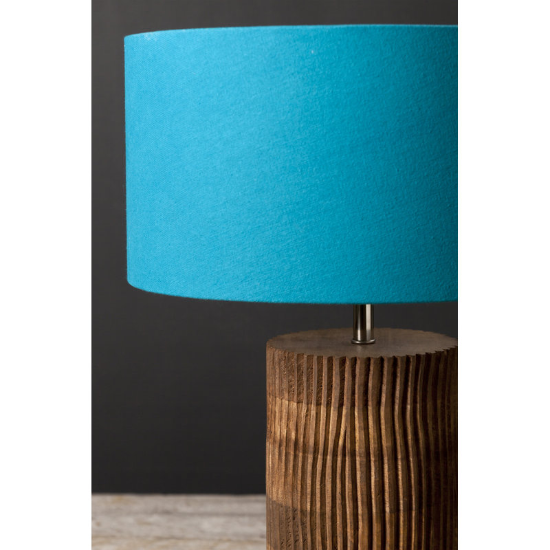 Lampe de table brune 20 po Mercuri, Bleu-blanc