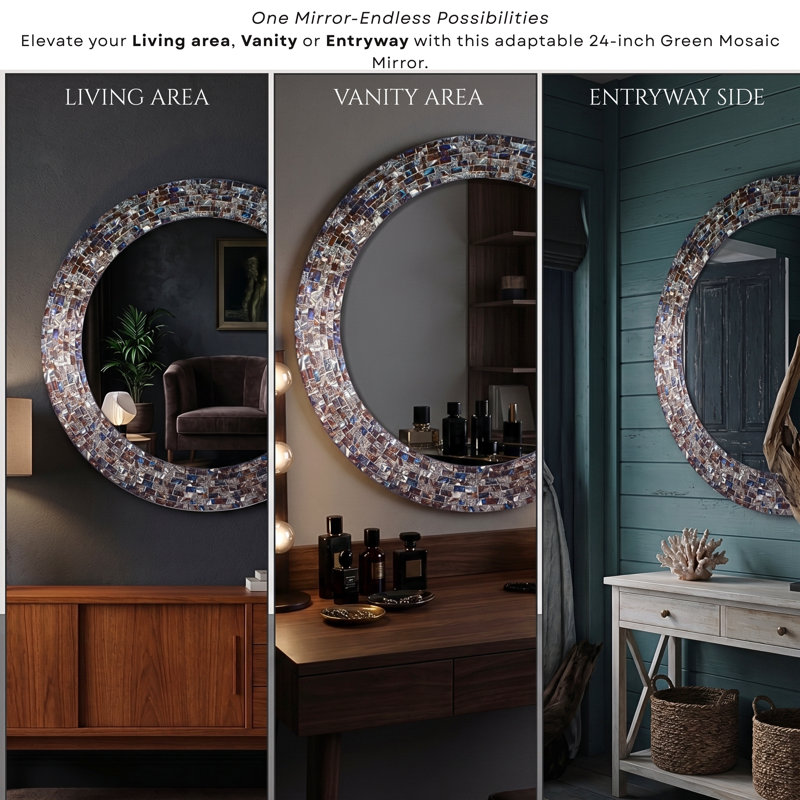 Toolleen Round Mirror, Silver