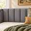Lit de jour plateforme recouvert de velours avec poche de rangement latérale, gris-594082974-594082975