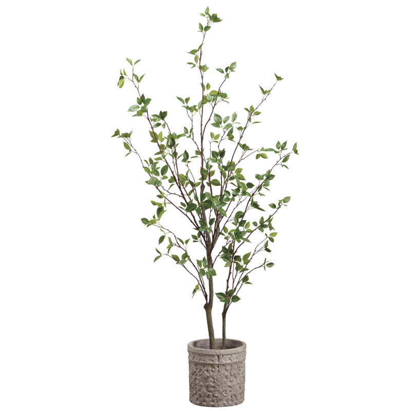 60'' Faux Ficus Tree in Cement Pot