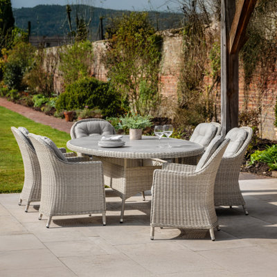 Oval 7 - Piece 6 - Person 175Cm L Outdoor Table Set