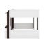 Lit mezzanine double avec rangement, porte et fenêtre, structure de lit en bois avec rangement-581308163