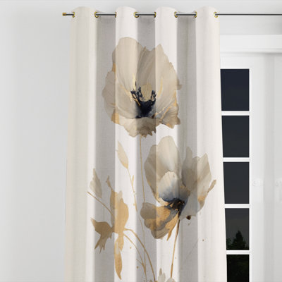 Andrenette - Rideau à œillets à motif floral - Velours obscurcissant - 1 panneau