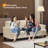 83.5" Upholstered Square Arm Suede Sofa-772233932