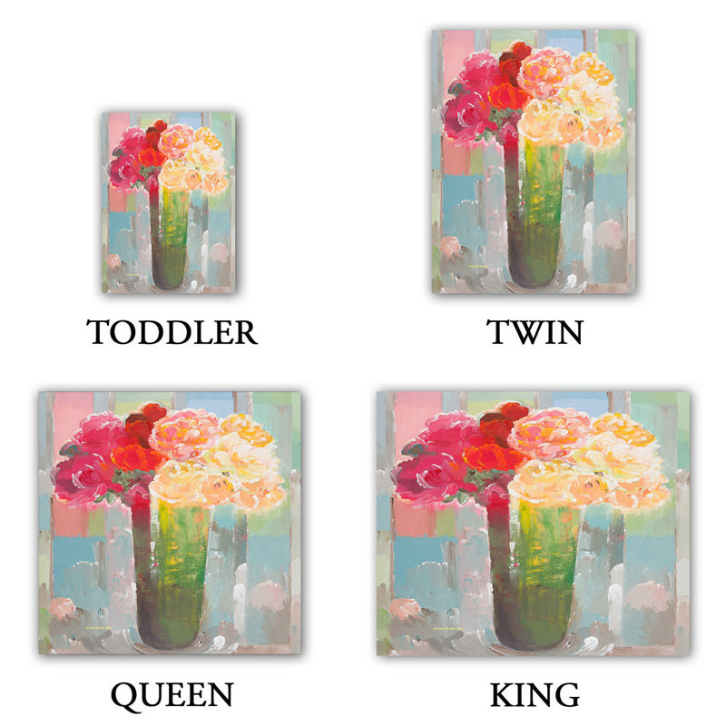 Polyester Floral Duvet Cover, 1 Twin Duvet Cover + 1 Standard Sham