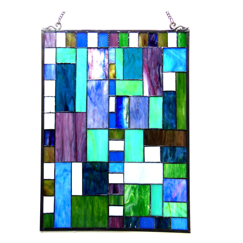 Panneau de fenêtre rectangulaire en verre picasso