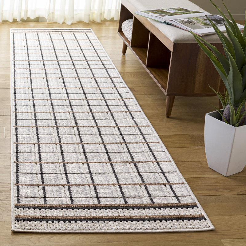 Veranda Performance Plaid Indoor Rug, Runner 2'2" x 9'
