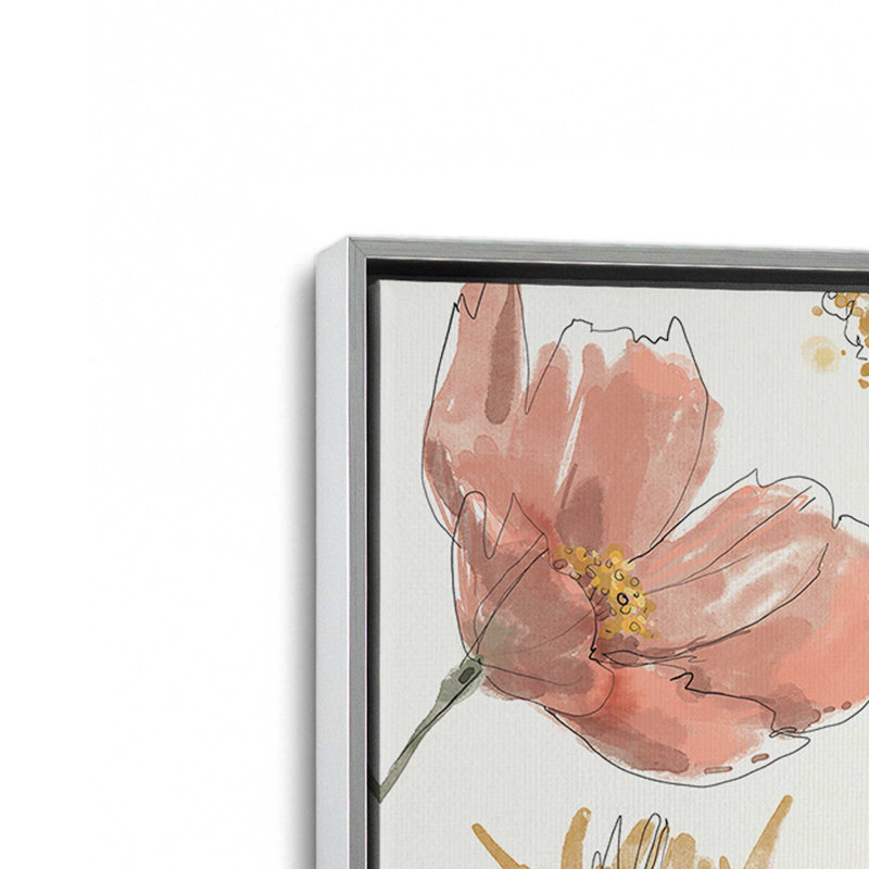 «Botanical Encouragement», ensemble de 2, reproduction sur toile, Cadre flottant en chrome poli