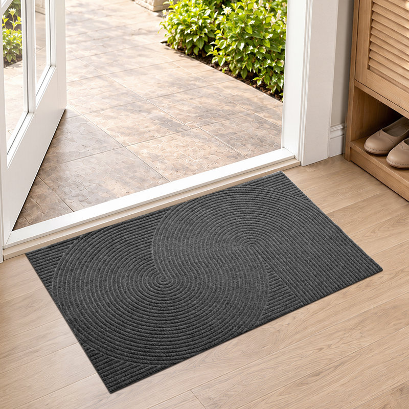 Non-Slip Low Profile Door Mat, 17" W x 30" L, Dark Gray