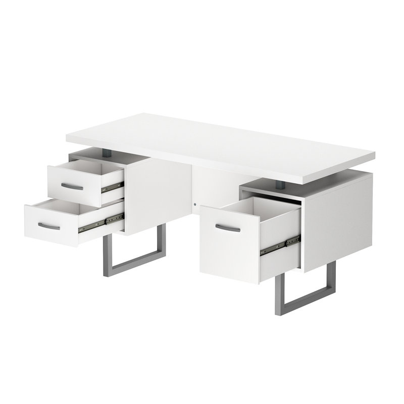 Bureau d'écriture moderne avec 3 tiroirs Credenza