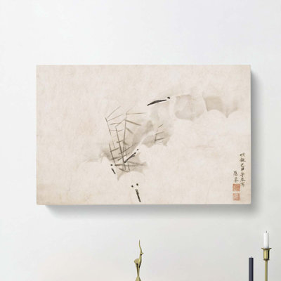 Herons by Maruyama Okyo - Wrapped Canvas Painting