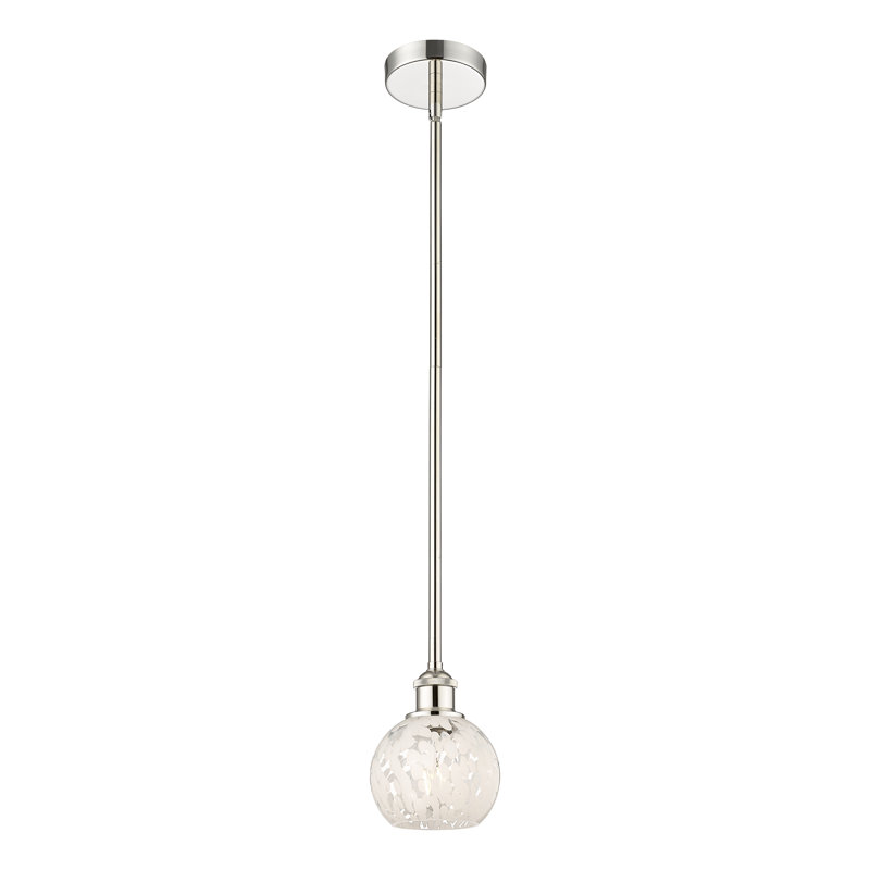 Luminaire suspendu 1 lumière Ivana, H 7,5 po x l 6 po x P 6 po, Nickel poli