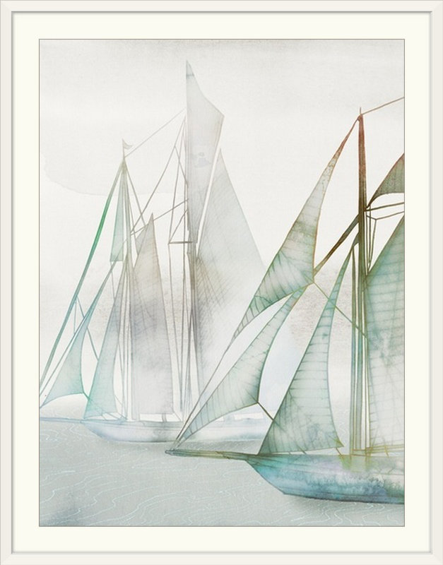 «Matsumoto Glide II» par Edward Selkirk, impression, l 44 po x P 35 po x H 1 po, Cadre blanc